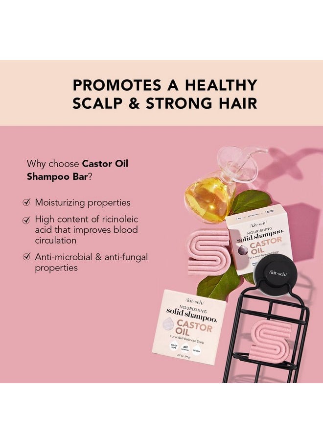 Kitsch Castor Oil Shampoo Bar & Coconut Oil Deep-Moisturizing Conditioner Bar - Hydrating for Dull & Dry Hair, Strengthen & Restore Damage Hair, 2pc Set