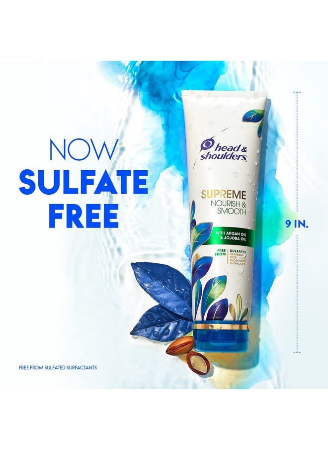 Head & Shoulders Supreme Anti Dandruff Shampoo and Conditioner Set, Sulfate Free, Argan & Jojoba Oil, For Dry Scalp, Nourishes & Smooths, Safe for Color Treated Hair, 11.8 & 9.4 Fl Oz