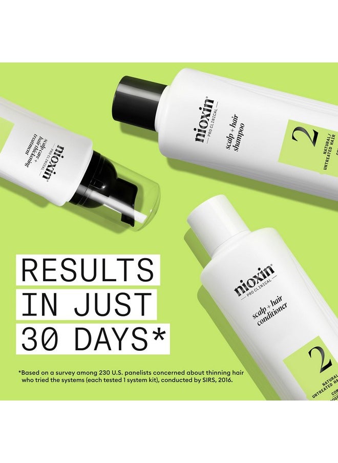 Nioxin System 2 Shampoo & Conditioner Prepack, Natural Treated Hair with Progressed Thinning, Pumps Included, 33.8 fl oz (Packaging May Vary)