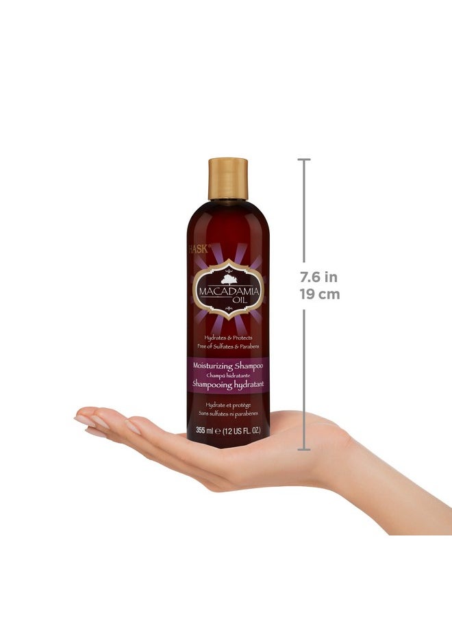 HASK MACADAMIA OIL Moisturizing Shampoo + Conditioner Set for All Hair Types, Color Safe, Gluten-Free, Sulfate-Free, Paraben-Free, Cruelty-Free - 1 Shampoo and 1 Conditioner