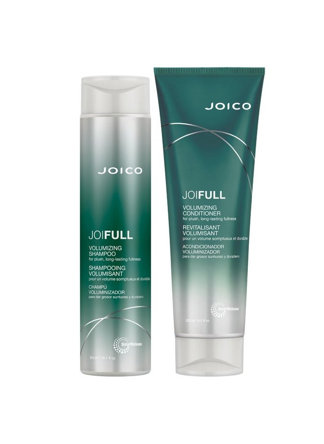 Joico JoiFULL Volumizing Shampoo & Conditioner Set | Plush & Long-Lasting Fullness | Boost Shine | For Fine/Thin Hair