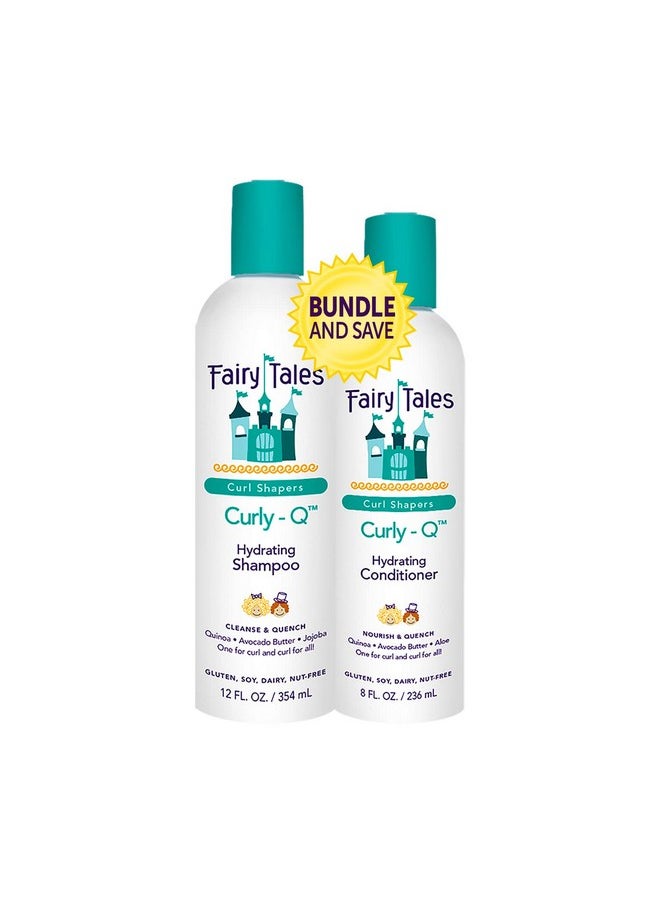 Fairy Tales Curly Q Hydrating Shampoo and Conditioner Set - Paraben, Sulfate, Gluten, Nut Free - For All Curl Types Including Multi Cultural Hair