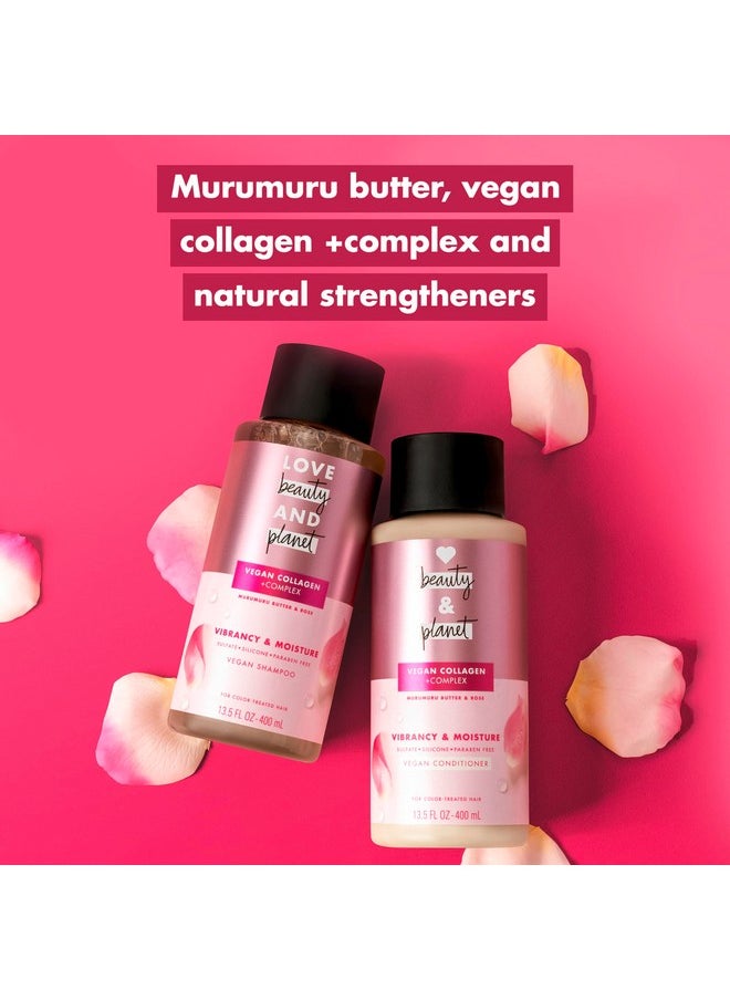 Love Beauty and Planet Shampoo & Conditioner Murumuru Butter & Rose 2 Count for Color-Treated Hair Shampoo and Conditioner Silicone Free, Paraben Free and Vegan 13.5 oz