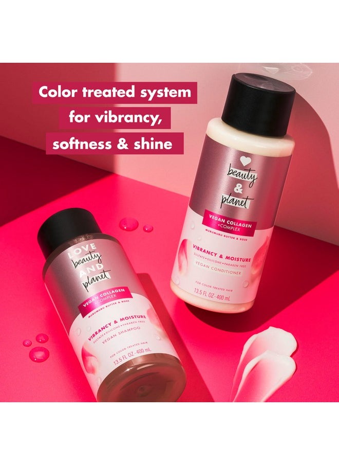 Love Beauty and Planet Shampoo & Conditioner Murumuru Butter & Rose 2 Count for Color-Treated Hair Shampoo and Conditioner Silicone Free, Paraben Free and Vegan 13.5 oz