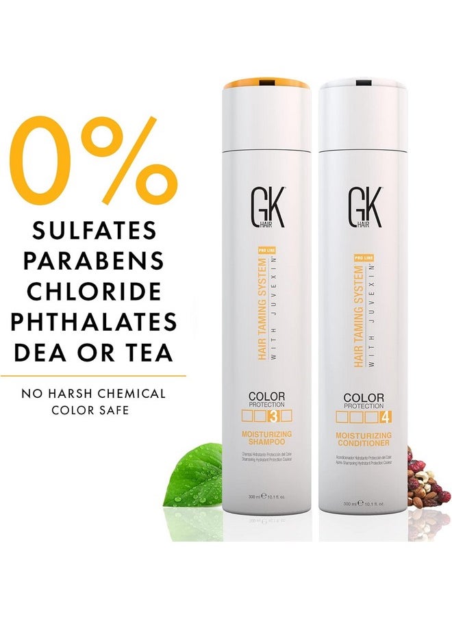 GK HAIR Global Keratin Moisturizing Shampoo and Conditioner Sets (10.1 Fl Oz/300ml) for Color Treated Hair - Daily Use Cleansing Dry to Normal Sulfate Paraben-Free - All Hair Types for Men and Women