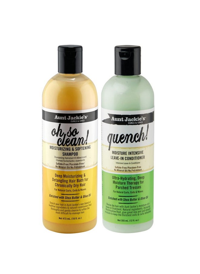 Aunt Jackie's Oh so Clean! Shampoo & Quench Leave-in Conditioner 12 Oz Each