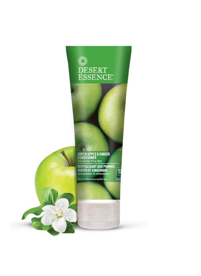 Desert Essence Green Apple & Ginger Shampoo & Conditioner Bundle - 8 Fl Ounce - Volume For Fine Hair - Natural - Deep Moisturizing - Antioxidants - Maca Root - Softer & Shinier - Smooth & Silky