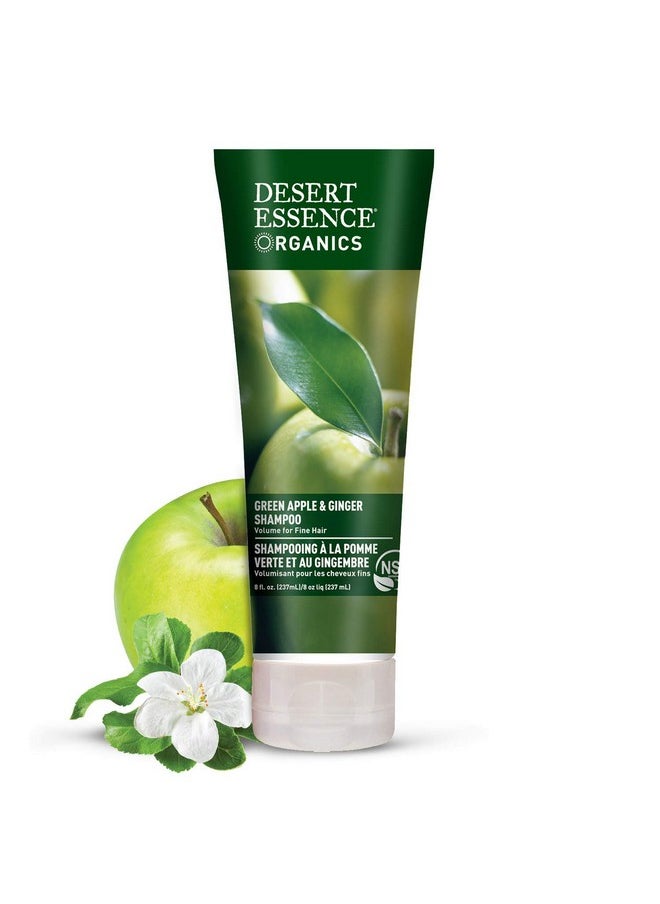 Desert Essence Green Apple & Ginger Shampoo & Conditioner Bundle - 8 Fl Ounce - Volume For Fine Hair - Natural - Deep Moisturizing - Antioxidants - Maca Root - Softer & Shinier - Smooth & Silky