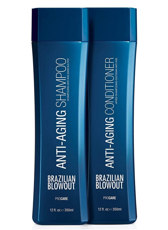 Brazilian Blowout Anti Aging Shampoo/Conditioner, 12 Fl Oz (Pack of 2)