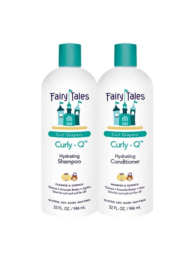 Fairy Tales Curly-Q Daily Hydrating Shampoo and Conditioner for Kids - 32oz Curly Hair Set - Paraben, Sulfate, Gluten and Nut Free