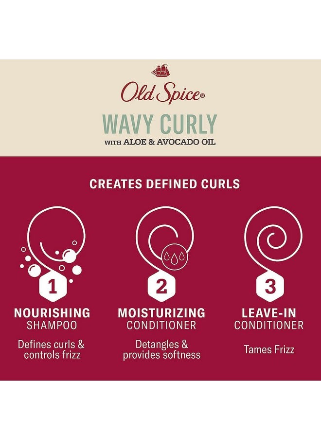 Old Spice Shampoo, Conditioner and Leave-in Conditioner Set for Men, Wavy Curly Hair Regimen Bundle
