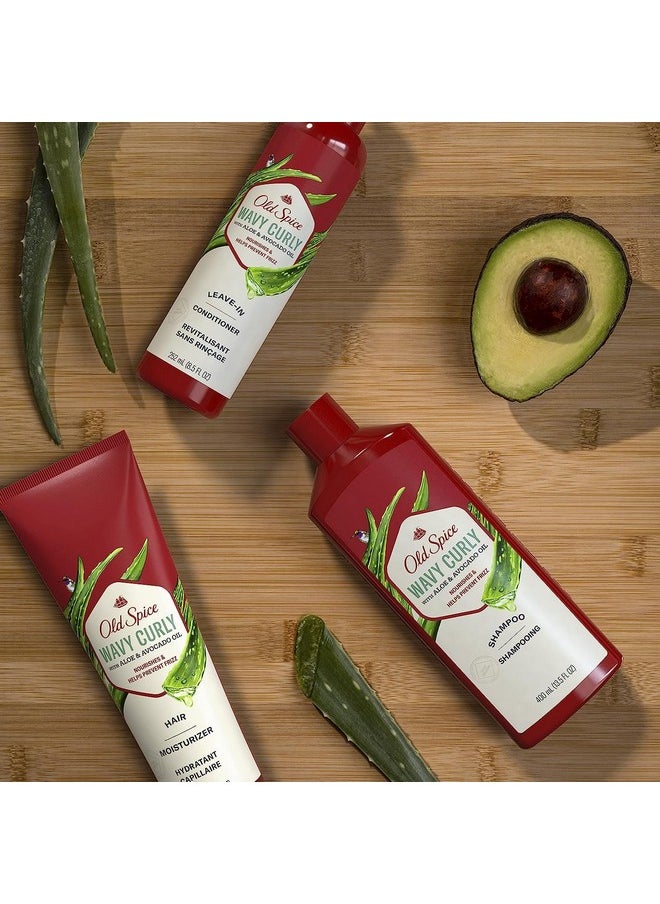Old Spice Shampoo, Conditioner and Leave-in Conditioner Set for Men, Wavy Curly Hair Regimen Bundle