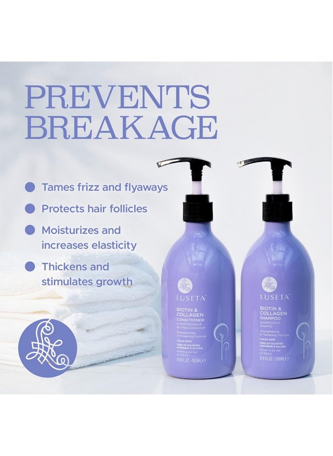Luseta Biotin Shampoo and Conditioner for HairGrowth - Thickening Shampoo for Thinning Hair andHair Loss - Infused with Argan Oil to Repair DamagedDry Hair - Sulfate Free Paraben Free-2 x 16.9 fl oz