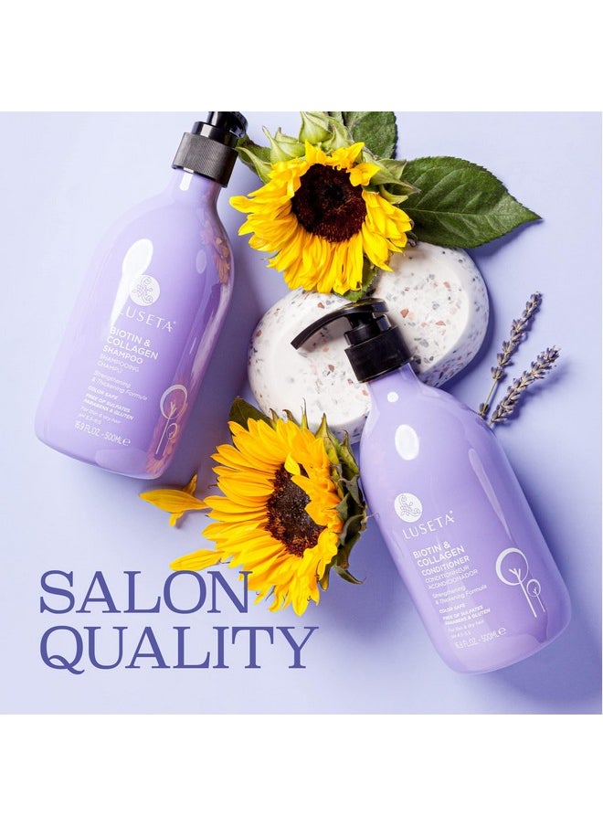Luseta Biotin Shampoo and Conditioner for HairGrowth - Thickening Shampoo for Thinning Hair andHair Loss - Infused with Argan Oil to Repair DamagedDry Hair - Sulfate Free Paraben Free-2 x 16.9 fl oz