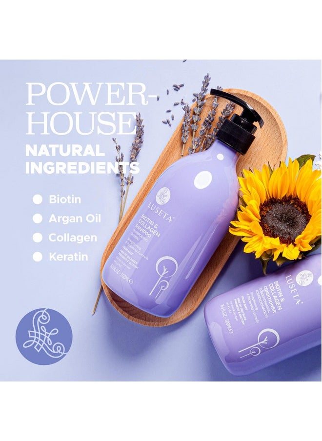 Luseta Biotin Shampoo and Conditioner for HairGrowth - Thickening Shampoo for Thinning Hair andHair Loss - Infused with Argan Oil to Repair DamagedDry Hair - Sulfate Free Paraben Free-2 x 16.9 fl oz