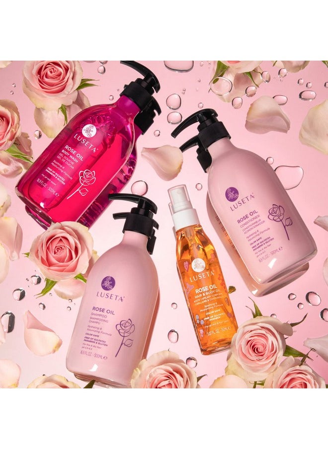 Luseta Rose Oil Shampoo and Conditioner for Volumizing & Hydrating - Color safe, gluten-free, sulfate-free, paraben-free, cruelty free and Vegan