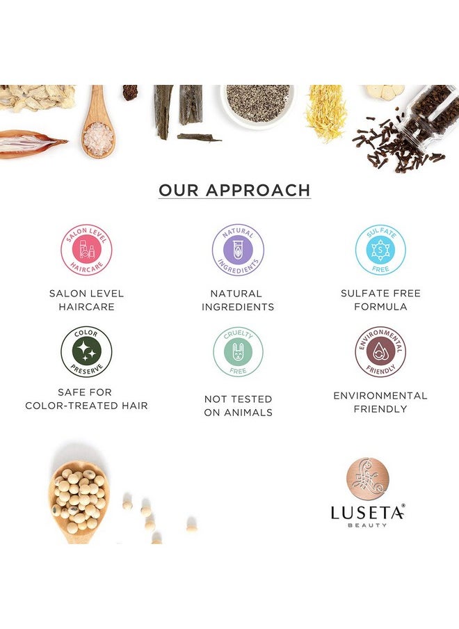 Luseta Rose Oil Shampoo and Conditioner for Volumizing & Hydrating - Color safe, gluten-free, sulfate-free, paraben-free, cruelty free and Vegan