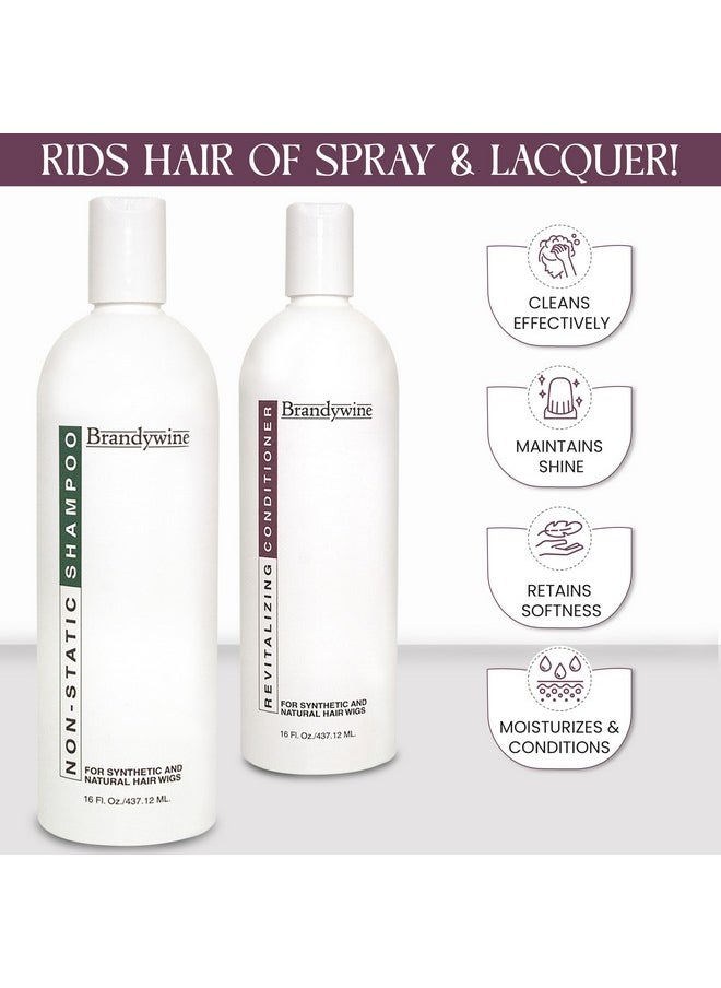 Brandywine Non Static Shampoo & Revitalizing Conditioner 16 Ounce., Value Pack Bundle 2 items