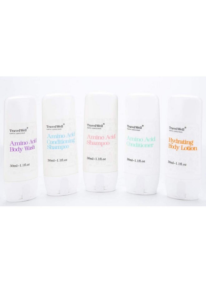 TRAVELWELL Hotel Amenities 30ml Shampoo (25 Bottles) + Conditioner (25 Bottles) + Mini Soap Bars (25 Bars, 28g) | Travel Size Toiletry Set