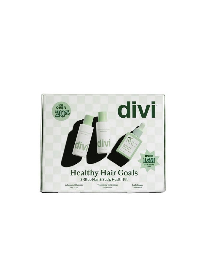divi Healthy Hair Goals Bundle - 30ml Hair Serum, 2 Fl Oz Volumizing Shampoo, & 2 Fl Oz Volumizing Conditioner