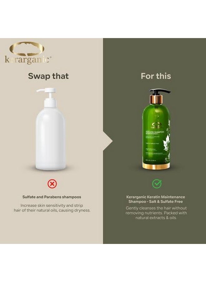Kerarganic Keratin Shampoo Maintenance +Conditioner Post-Straightening Premium Set 500ml/16.9floz