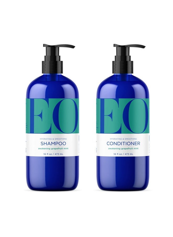 EO Shampoo and Conditioner Combo Pack, 16 Ounce Bottles (1 of Each), Grapefruit and Mint, Organic Plant Based, Hydrating & Smoothing For All Hair Types