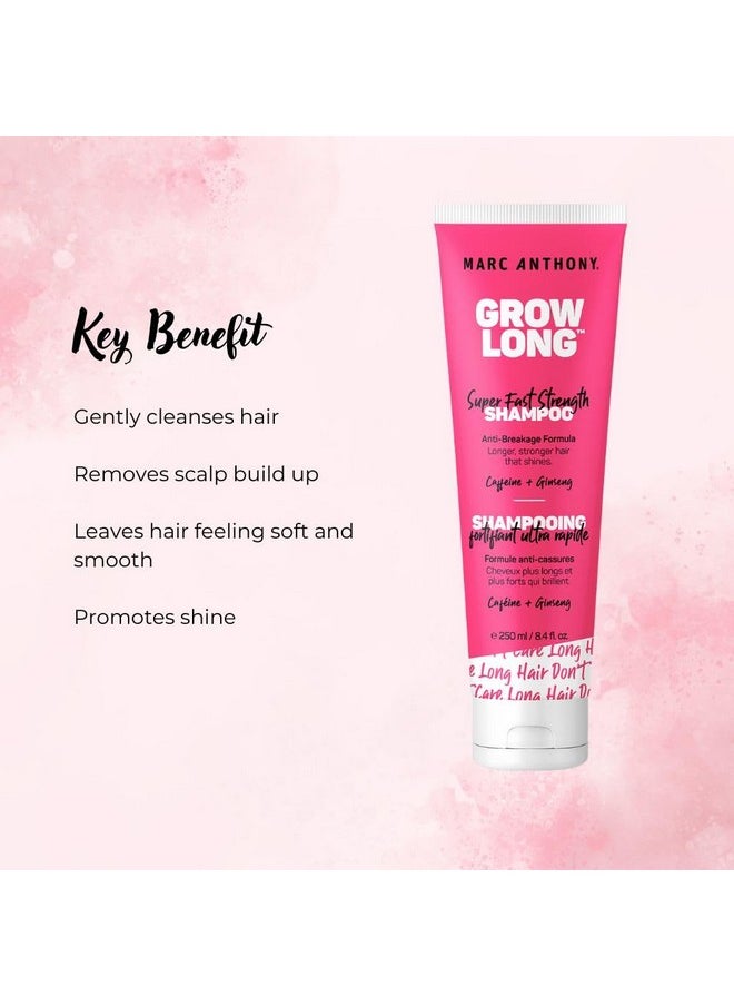 Marc Anthony Strengthening Biotin Shampoo, Grow Long Anti-Frizz, Anti-Breakage & Nourishing Formula For Split Ends - Vitamin E, Caffeine & Ginseng for Dry & Damaged Hair