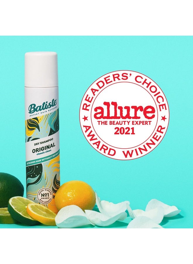 Batiste Dry Shampoo, Original Fragrance, Refresh Hair and Absorb Oil Between Washes, Waterless Shampoo for Added Hair Texture and Body, 6.35 OZ Dry Shampoo Bottle