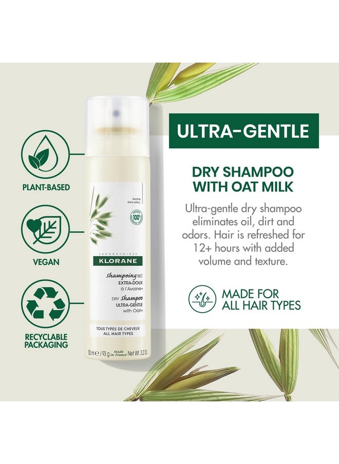 Klorane - Ultra-Gentle Dry Shampoo with Oat + Gentle Formula Instantly Revives Hair - Paraben & Sulfate-Free - 3.2 fl. oz.