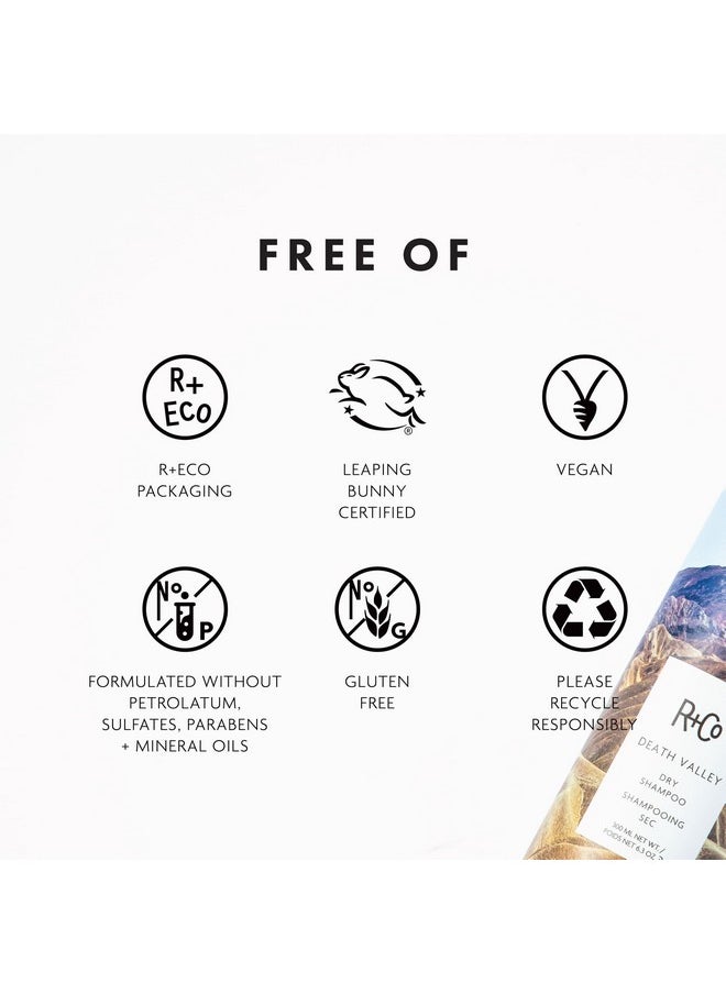 R+Co Death Valley Dry Shampoo | Adds Texture + Body + Shine | Vegan + Cruelty-Free | 6.3 Oz