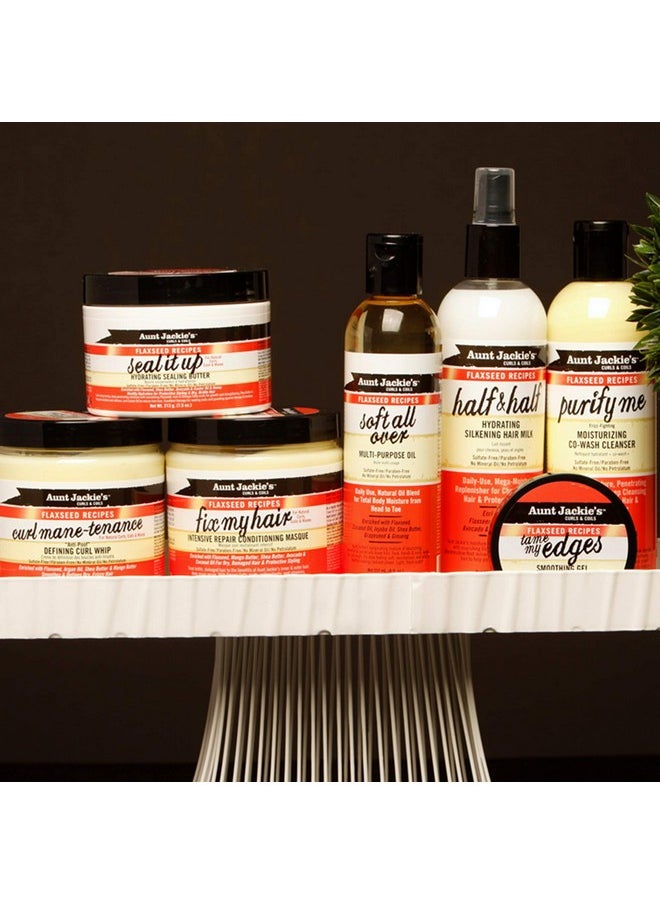 Aunt Jackie's Flaxseed Recipes Curl Mane-tenance, Lightwieght Anti-Poof Defining Curl Whip, Enriched with Flaxseed, Argan Oil and Shea Butter, Great for Dry and Frizzy Hair, 15 Oz Jar, Orange