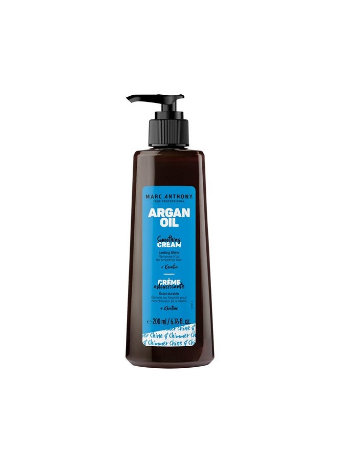 Marc Anthony Argan Oil Smoothing Cream with Keratin - Lightweight Hair Styler for Lasting Shine & Removes Frizz for Smooth Hair - Nourishing Argan Oil of Morocco & Olive Oil - Sulfate & Paraben Free