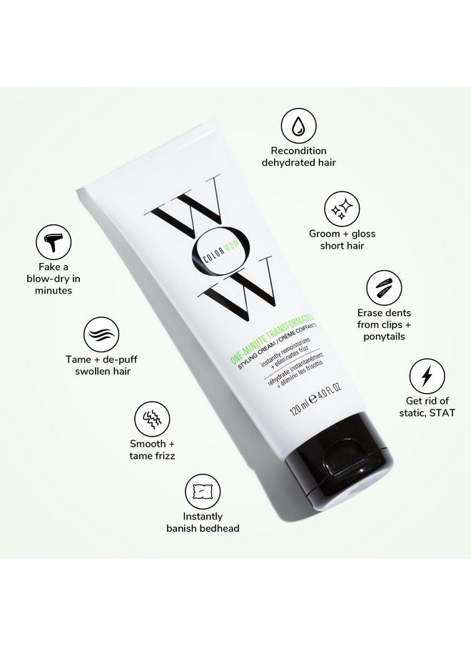 COLOR WOW One Minute Transformation - Instant frizz fix| Nourishing styling cream smooths, tames + defrizzes on the spot, Avocado oil + Omega 3’s hydrate, repair for silkier, smoother texture