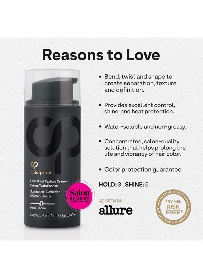 Colorproof Fiber Blast Texture Crème, 3.4oz - Creates separation, Texture & Shine, Medium Hold Paste, Sulfate-Free, Vegan