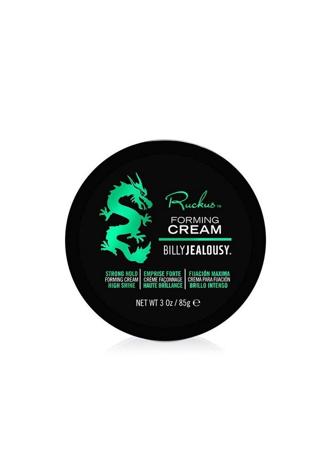 Billy Jealousy Ruckus Hair Forming Cream, Men's Styling Hair Cream For Strong Hold and High Shine, 3 Oz.