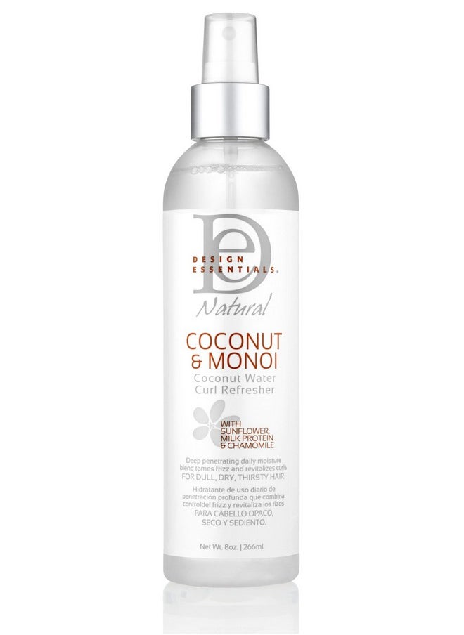 Design Essentials Natural Coconut & Monoi Coconut Water Curl Refresher with Sunflower, Marshmallow Root & Aloe, 8 Ounce