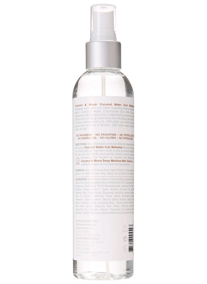 Design Essentials Natural Coconut & Monoi Coconut Water Curl Refresher with Sunflower, Marshmallow Root & Aloe, 8 Ounce