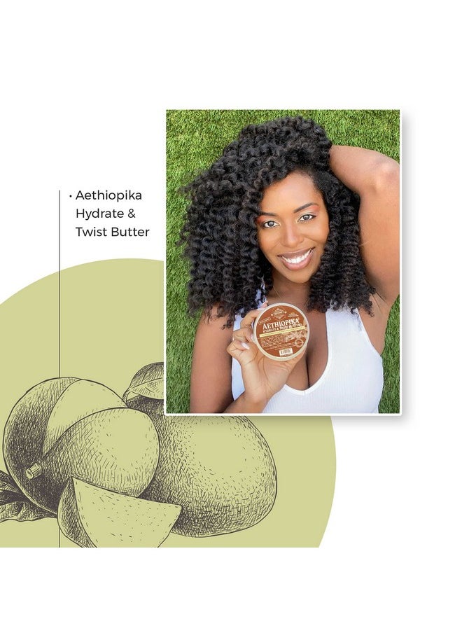 Qhemet Biologics Aethiopika Hydrate & Twist Butter - Frizz-Free Styling Butter Adds Flexible Definition to High & Low Porosity Hair - Smooth Edges, Soften & Flatten Locs, Twists & Braids (4.7 oz)