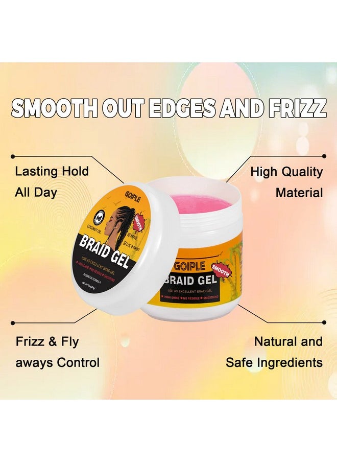 16 OZ Big Capacity Strong Hold Smoothing Gel for Twist, Locs, Braids, Edge, Cornrows - No Flake, Tames Frizz, High Shine, Easy to Use Braiding and Edge Control Gel