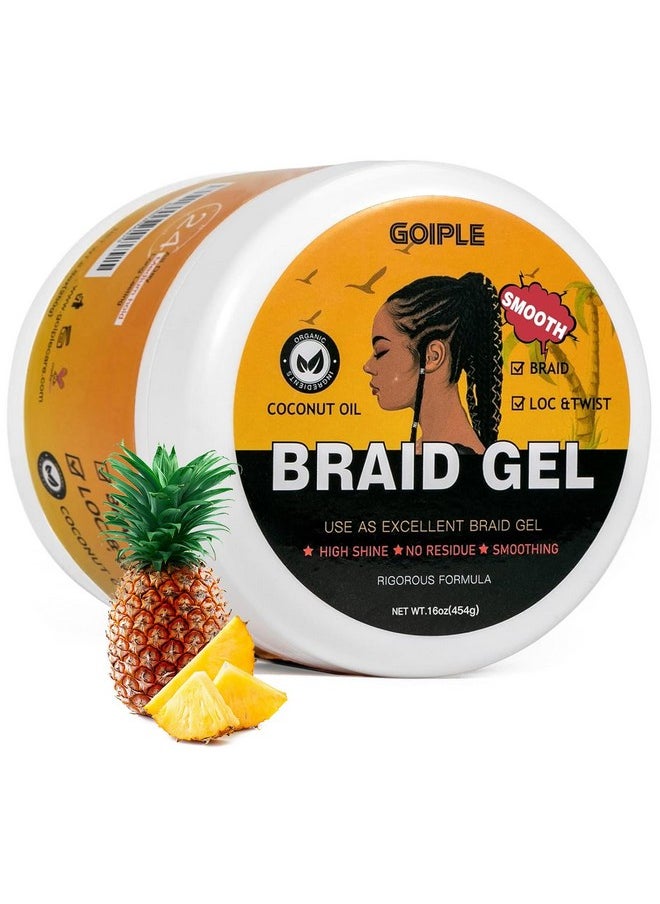 16 OZ Big Capacity Strong Hold Smoothing Gel for Twist, Locs, Braids, Edge, Cornrows - No Flake, Tames Frizz, High Shine, Easy to Use Braiding and Edge Control Gel