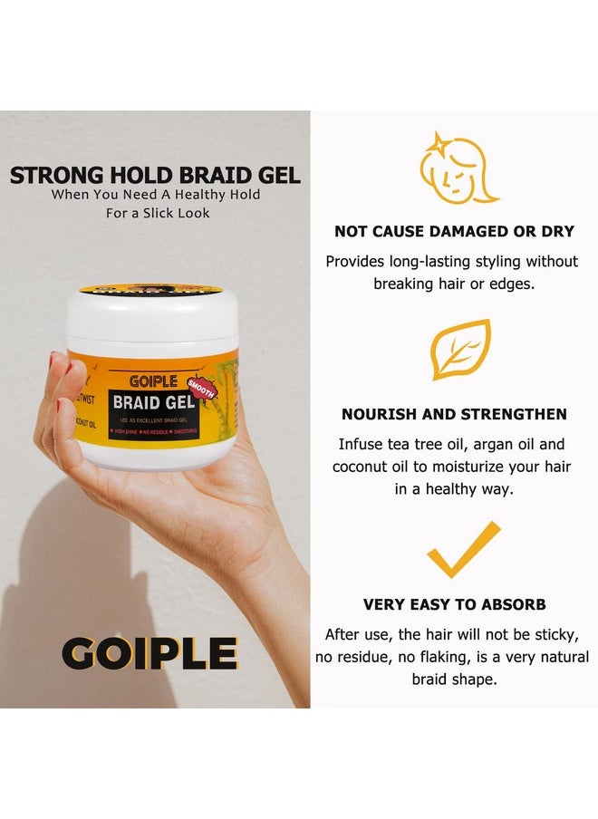 16 OZ Big Capacity Strong Hold Smoothing Gel for Twist, Locs, Braids, Edge, Cornrows - No Flake, Tames Frizz, High Shine, Easy to Use Braiding and Edge Control Gel