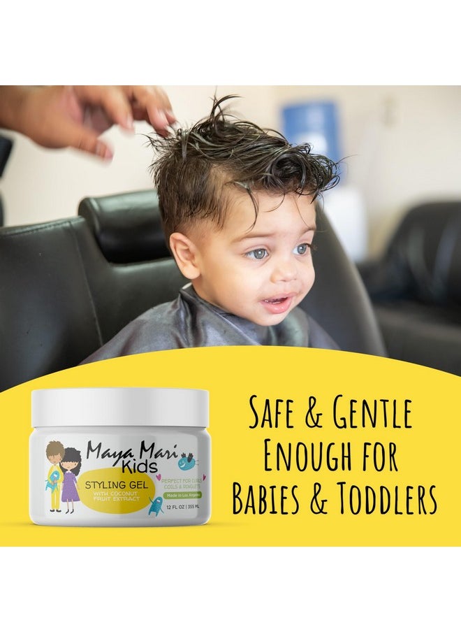 MAYA MARI Kids Hair Styling Gel with Coconut Fruit Extract | Safe & Gentle Baby Hair Gel | Sulfate-Free Toddler Hair Products for Boys & Girls, 12 oz
