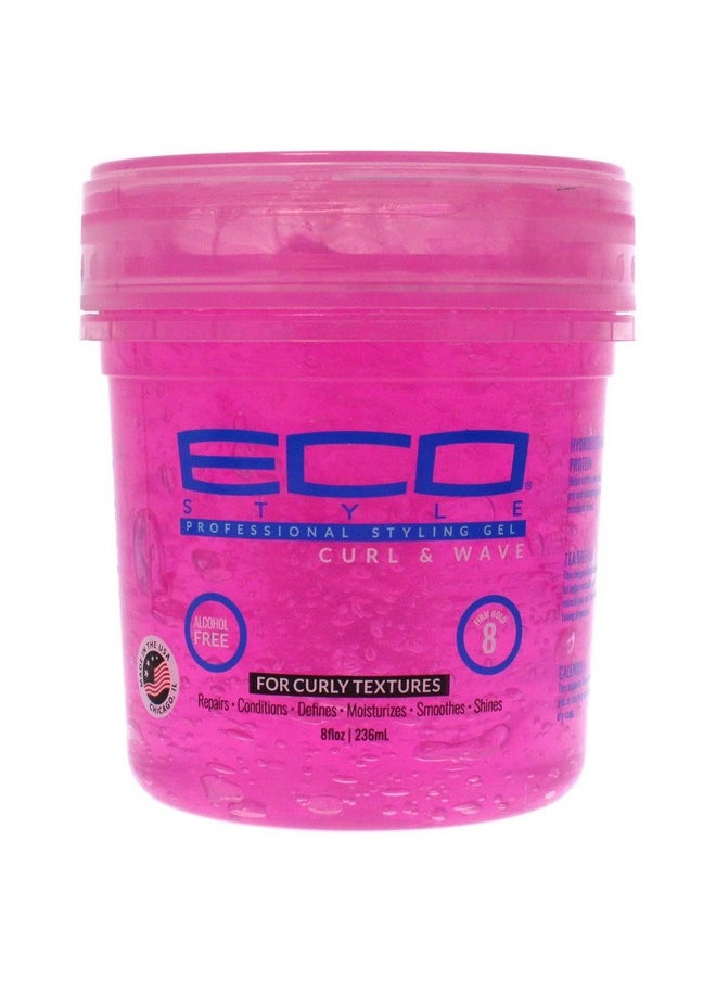 Eco Style Ecoco Hair Gel - Curl And Wave - Anti-Itch, Alcohol-Free Formula - Perfect Hold For Angled Or Tapered Sides - Ideal For Wavy Hair - No Flakes - Not Animal Tested - Moisturizes - 8 Oz