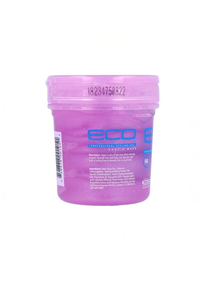 Eco Style Ecoco Hair Gel - Curl And Wave - Anti-Itch, Alcohol-Free Formula - Perfect Hold For Angled Or Tapered Sides - Ideal For Wavy Hair - No Flakes - Not Animal Tested - Moisturizes - 8 Oz