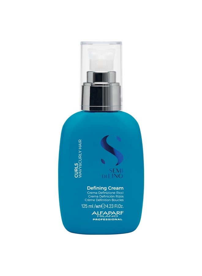 Alfaparf Milano Semi Di Lino Curl Defining Cream - Hair Styling Curl Activator - Replenishes Hair Hydration with Flaxseed Oil & Vitamin E - Lightweight, Vegan Hair Care (4.23 oz)