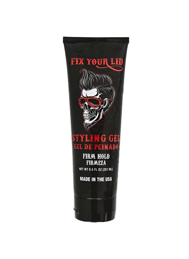Fix Your Lid Styling Gel for Men's Hair - Firm Hold with Fuller Look - Strong Hold Gel for All Men`s Hair Types & Styles - Easy To Wash Out - 8.5 Oz