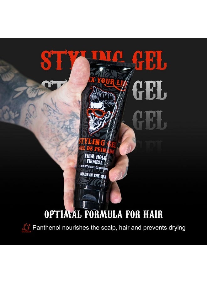 Fix Your Lid Styling Gel for Men's Hair - Firm Hold with Fuller Look - Strong Hold Gel for All Men`s Hair Types & Styles - Easy To Wash Out - 8.5 Oz