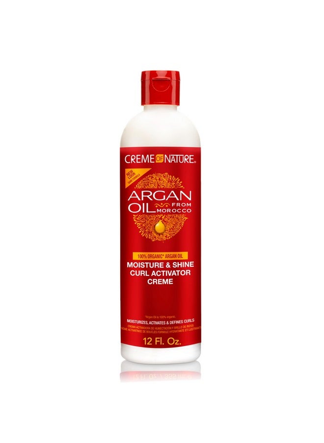 Creme of Nature, Argan Oil Moisture & Shine Curl Activator Crème, Argan Oil of Morocco, 12 Fl Oz