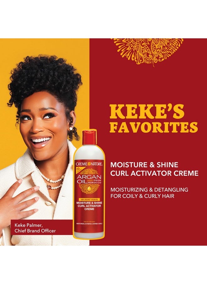 Creme of Nature, Argan Oil Moisture & Shine Curl Activator Crème, Argan Oil of Morocco, 12 Fl Oz