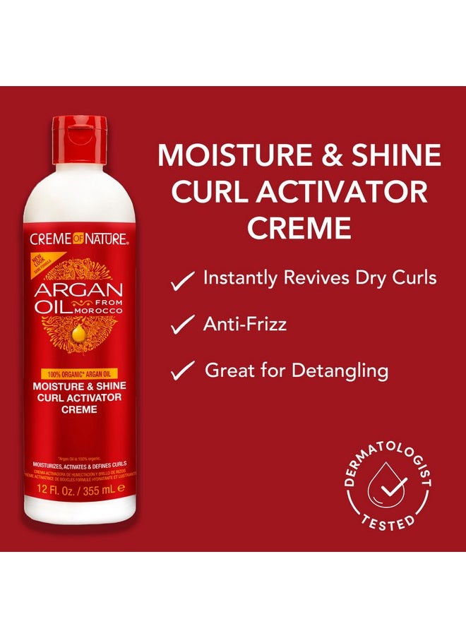 Creme of Nature, Argan Oil Moisture & Shine Curl Activator Crème, Argan Oil of Morocco, 12 Fl Oz
